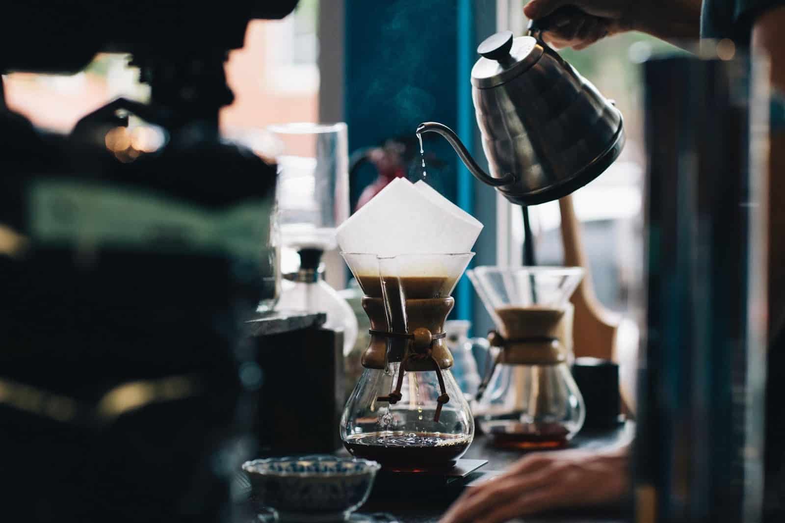 Pour over batch brew coffee